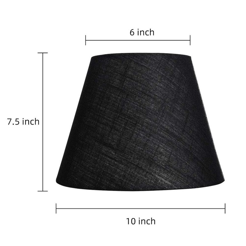 TOOTOO STAR Barrel Black Small Lamp Shade for Table Floor Lamps Replacement, 6x10x7.5 Inch, Fabric Cloth, Spider Model (black) - Image 2